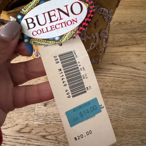 Embroidered Gold Tote Bag - Picture 2 of 4